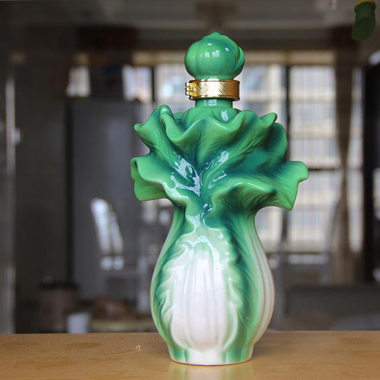 Jingdezhen Ceramic The wine bottle Enamel ceramics 1 pounds seal up Wine bottle Chinese cabbage Liquor and Spirits