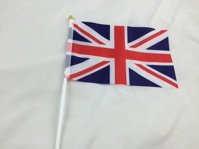 跨境货源14*21cm世界各国手摇旗 8号Union Jack 英国涤纶手挥旗子|ms