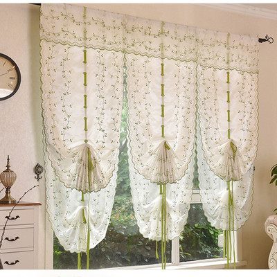 儿童罗马帘提拉帘窗纱加工定制 北欧魔术贴窗帘纱布料窗帘布批发