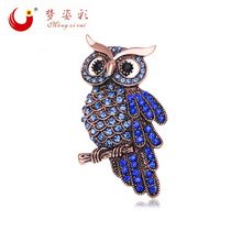 2016镶钻衣饰高档手工别针韩国热销复古猫头鹰时尚男士胸针代发