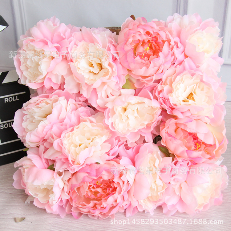 仿真花朵 牡丹花頭 婚禮舞台道具花朵 拍攝道具花朵批發