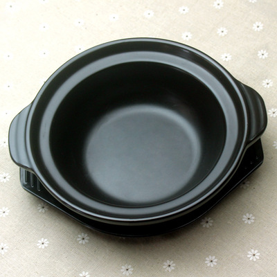 2个起批黄焖鸡砂锅鸡米饭陶瓷明火炖锅浅锅煲仔饭专用砂锅送托盘|ms