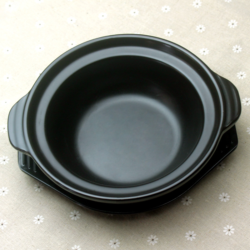 2个起批黄焖鸡砂锅鸡米饭陶瓷明火炖锅浅锅煲仔饭专用砂锅送托盘|ms