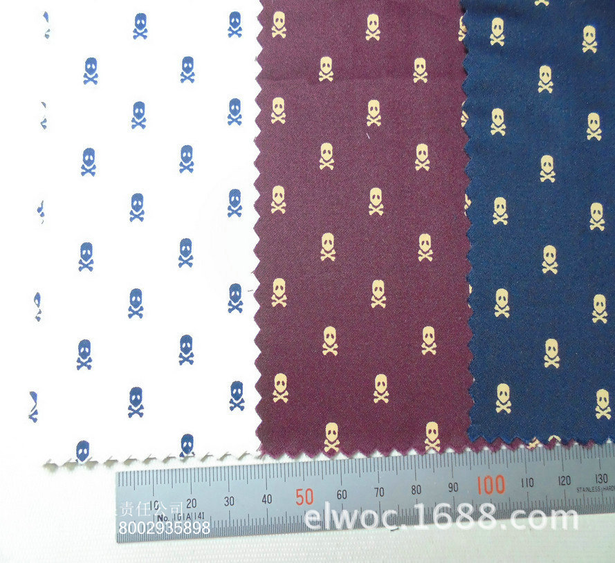 小鬼头棉布 有毒危险品标志玩具衣服布料 骷髅头箱包内里布7013