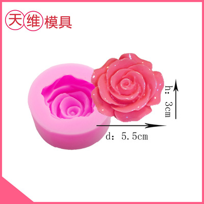 TW-685 大号立体玫瑰花山茶花硅胶模具 燕菜模具 蛋糕模具