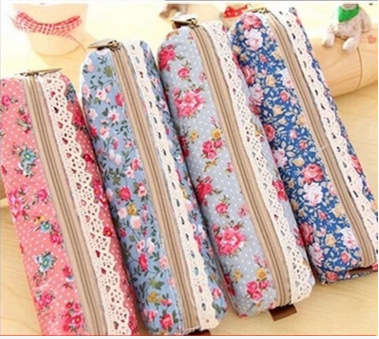 Small fresh and elegant stationery bag, elegant forest style, simple stationery box, polka dot floral pencil bag