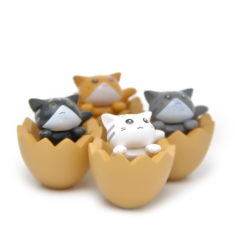 치킨 년 판 귀여운 달걀 껍질 고양이 손으로 만든 DIY 마이크로 조경 원예 조경 인형 창조적 인 손으로 만든 인형