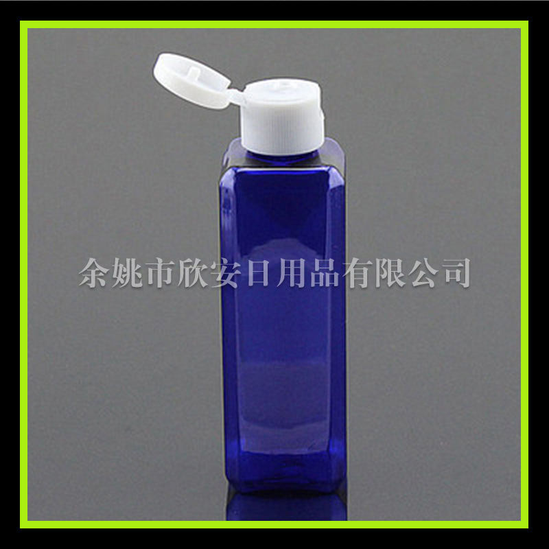蓝色pet四方瓶100ml 旋盖瓶可配内塞 洗发水瓶100ml纯露分装瓶