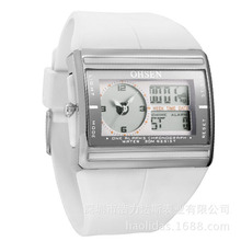 正品OHSEN奧聖時尚運動防水男士電子手表 雙顯手表批發