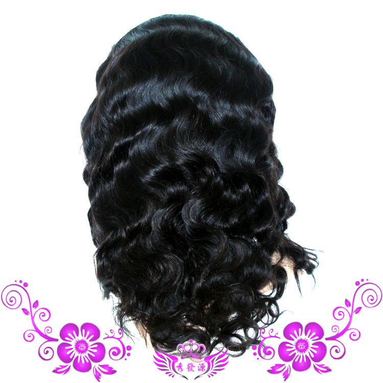 Foreign trade export wig real hair silk...