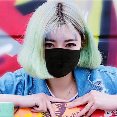 dustproof ventilation pure cotton blank black Mask Thermal transfer diy Custom mask logo Spring and summer All black Mask