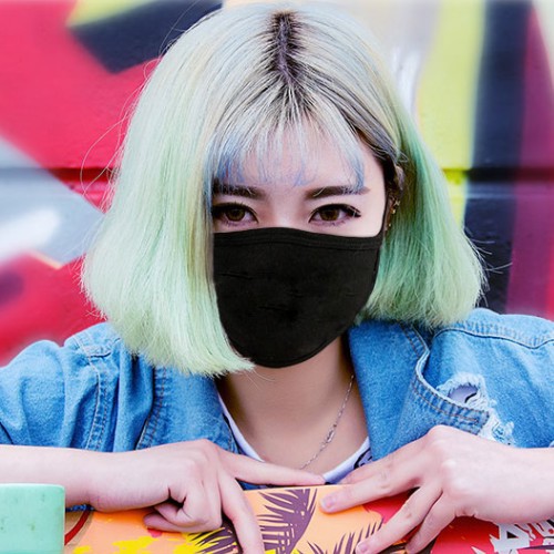 dustproof ventilation pure cotton blank black Mask Thermal transfer diy Custom mask logo Spring and summer All black Mask