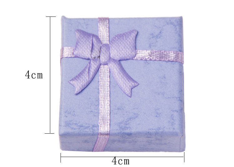 现货爆款首饰包装盒 4*4蝴蝶结戒指盒耳钉盒 方形精品礼品盒