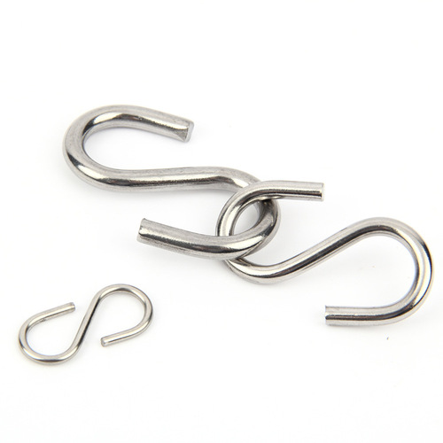 201/304 stainless steel S hook stainless steel hook kitchen crossbar metal solid S hook strong load-bearing M2M3M4