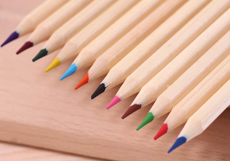 原木色桶装彩铅 儿童绘画涂鸦环保纯色彩色铅笔 六角杆 12色详情28