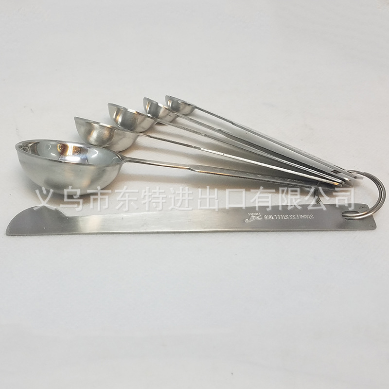 Factory direct sales of stainless steel measuring spoons with rulers, 6-piece set, measuring spoon set, thickened and brushed seasoning spoons detail image 12