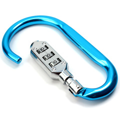 Outdoor portable D-type password lock mountaineering buckle creative luggage multi-functional quick padlock travel luggage anti-theft lock