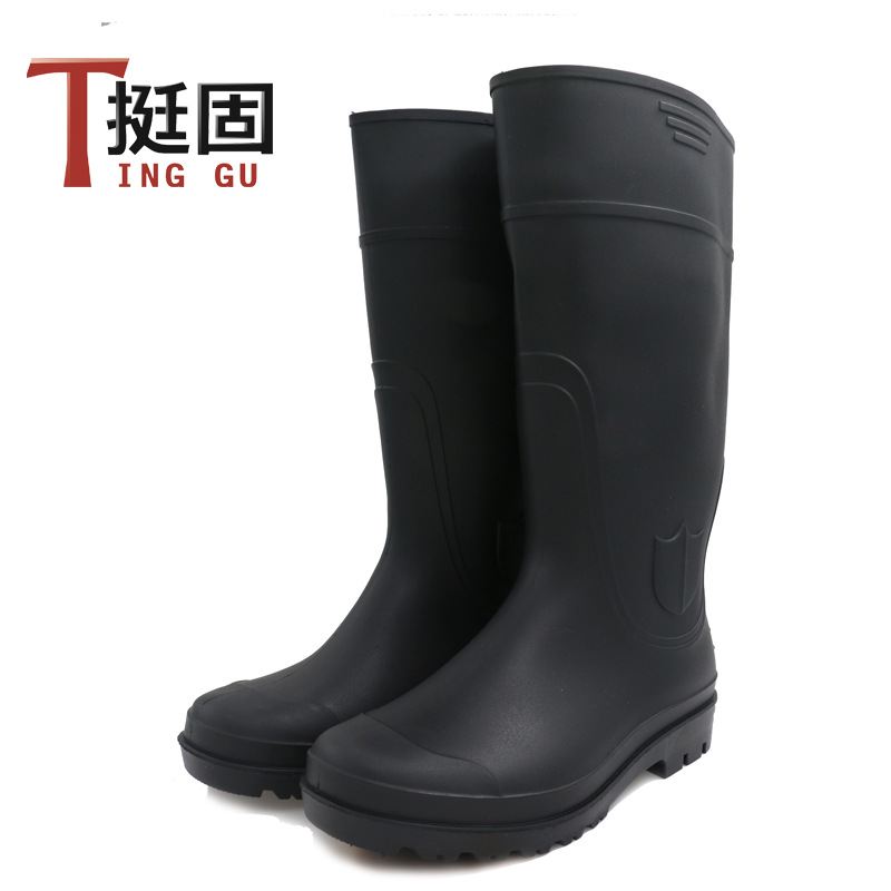 批發PVC壹體成型雨靴高筒防滑勞保靴 耐油憎水防砸防刺穿男士水鞋
