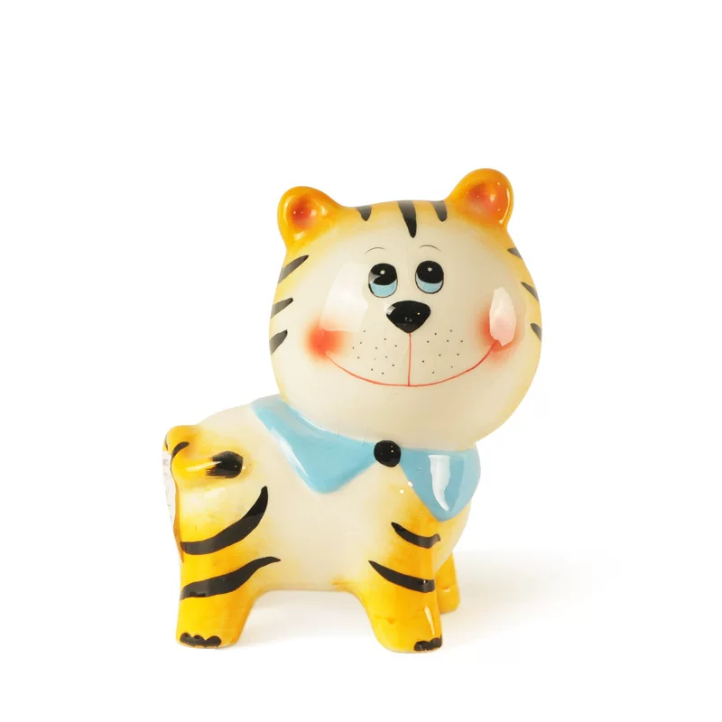 Cartoon piggy bank, tiger