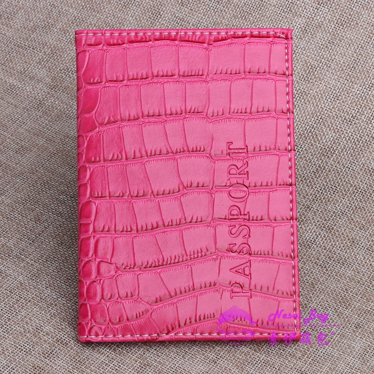 Passport case, polyurethane crocodile print, protective passport cover, 11 colors, 14.2×9.8×0.5 cm