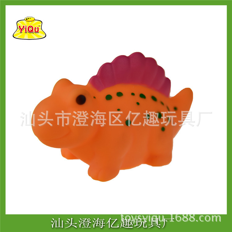 搪胶 宝宝浴室洗澡玩具吸喷戏水儿童玩具恐龙造型6只装