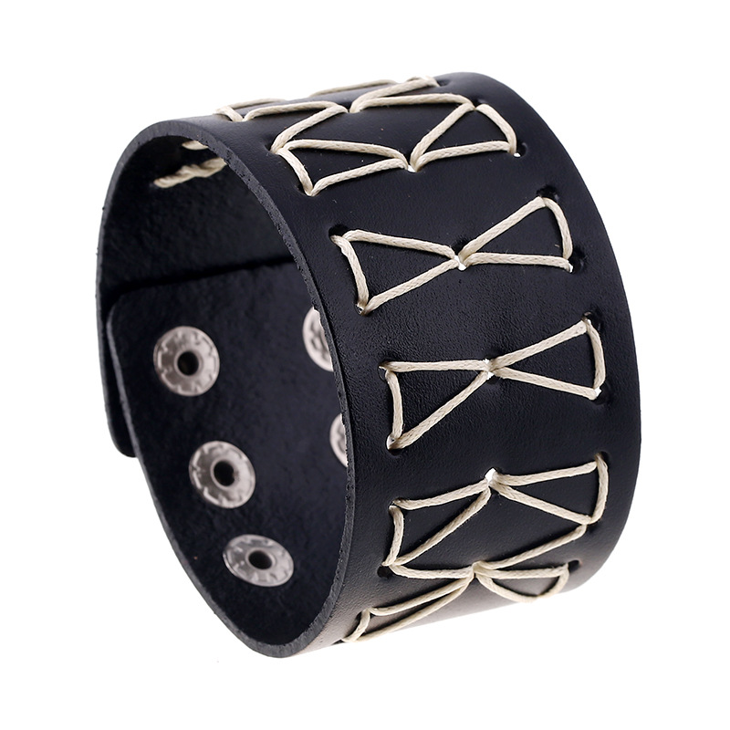 Punk Vintage Woven Leather Bracelet Men's Bracelet display picture 5