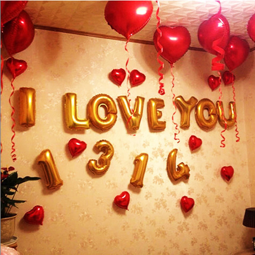 18-inch heart-shaped wedding aluminum foil balloon May Day wedding wedding room party decoration arrangement love aluminum foil balloon wholesale