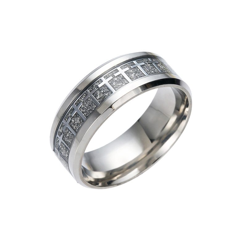Fashion Stainless Steel Cross Pattern Ring Wholesale display picture 2