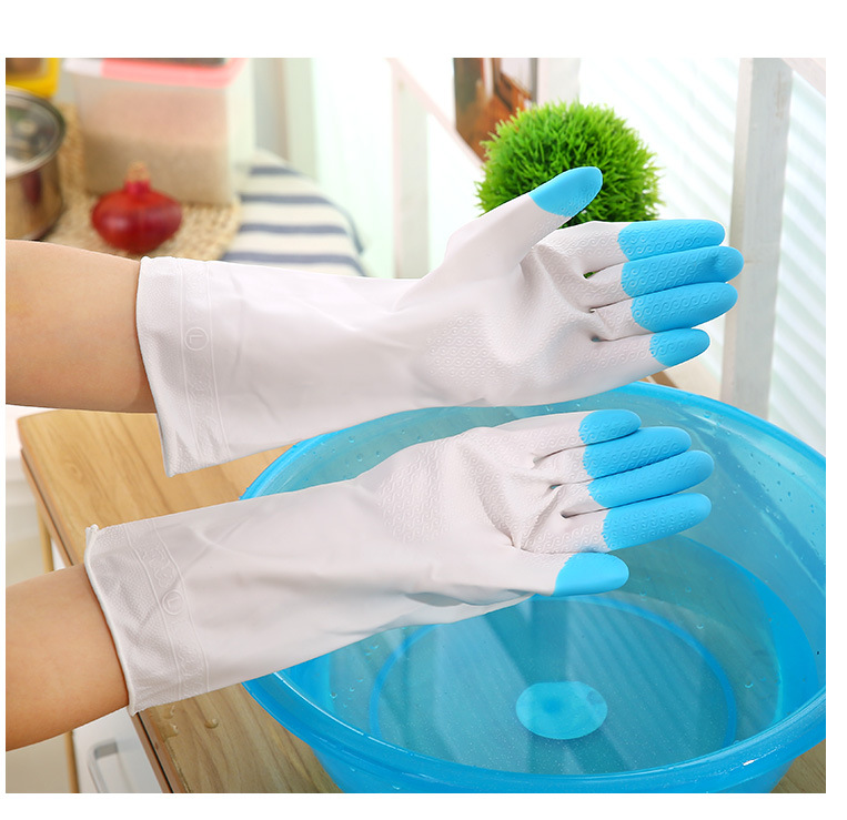 单层洗碗手套 洗衣家务乳胶手套 鲨鱼油家用厨房清洁pvc橡胶详情6