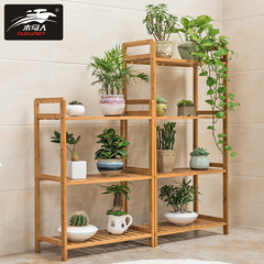 Trojan floor balcony flower stand living room multi-layer non-wooden flower pot rack succulent folding indoor flower stand