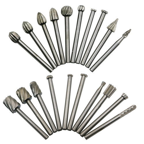 Electric grinding accessories alloy steel high speed steel grinding head grinding head alloy rotary file woodworking file milling cutter 20pcs