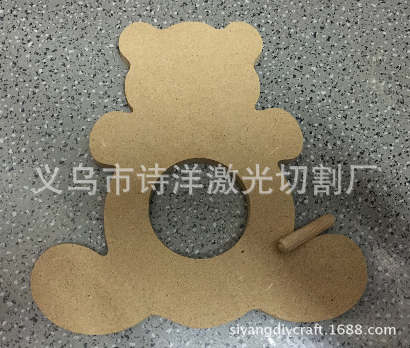 DIY木质木制工艺品摆件 小熊钟表 摆饰表盘 白胚本色 手绘涂鸦-阿里巴巴