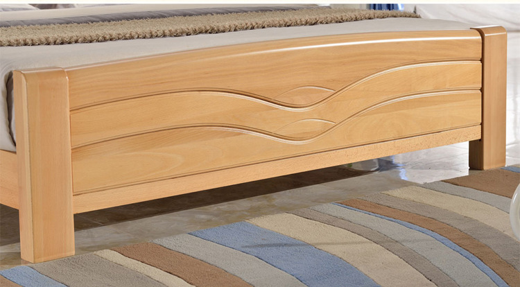 新品简约榉木床实木家具床头柜双人床1.8米 卧室家具 家具定制