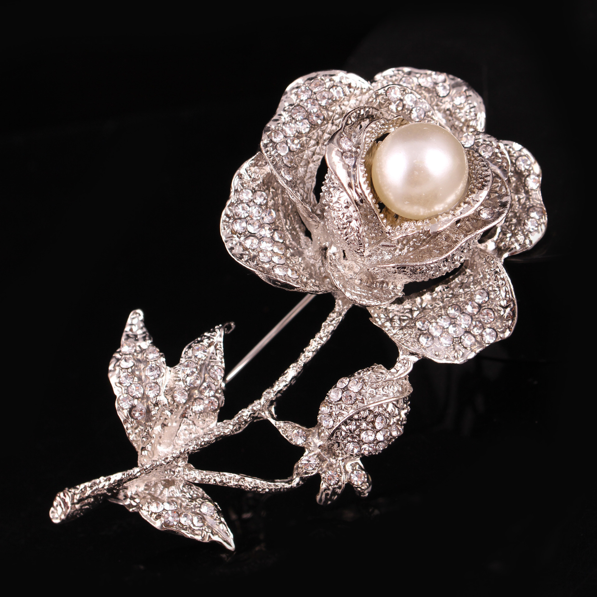 Broche en strass et perles de grande taille, style rétro coréen, boucle de corsage, accessoires pour femmes_voghion.com