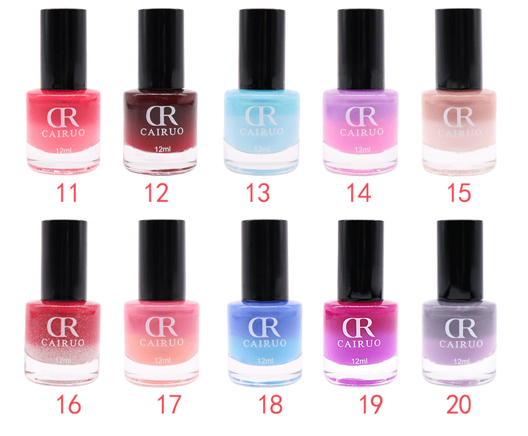 Thay đổi nhiệt độ nail keo sức khỏe và bảo vệ môi trường gradient màu sơn móng tay màu nail polish nail sản phẩm (3 chai để bán) bảng màu sơn móng tay