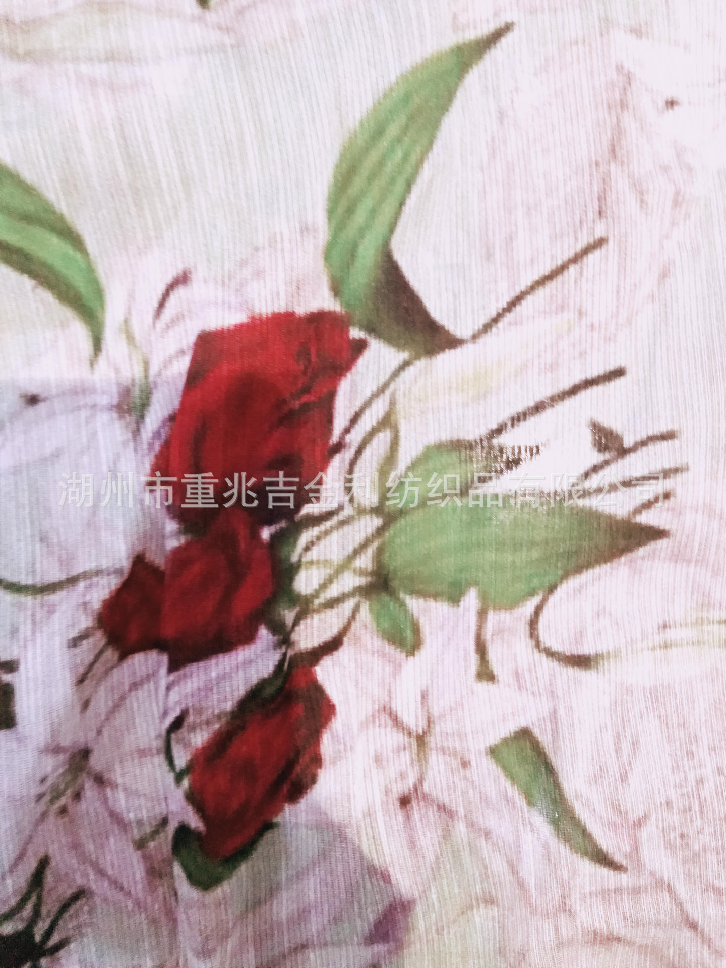 丝麻印花效果细节