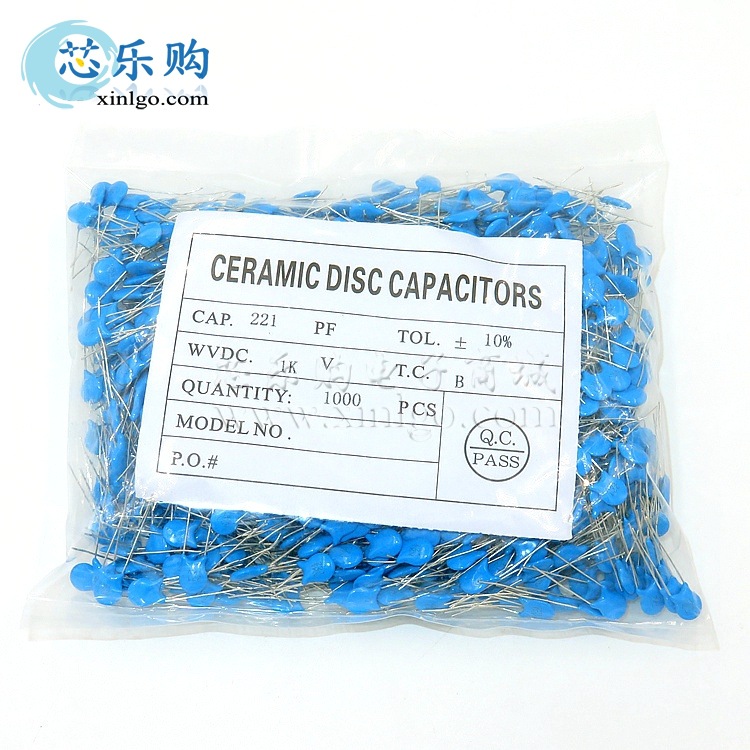 高压瓷片电容 221K 1KV 220PF 1000V P=5MM 陶瓷电容 20元/K