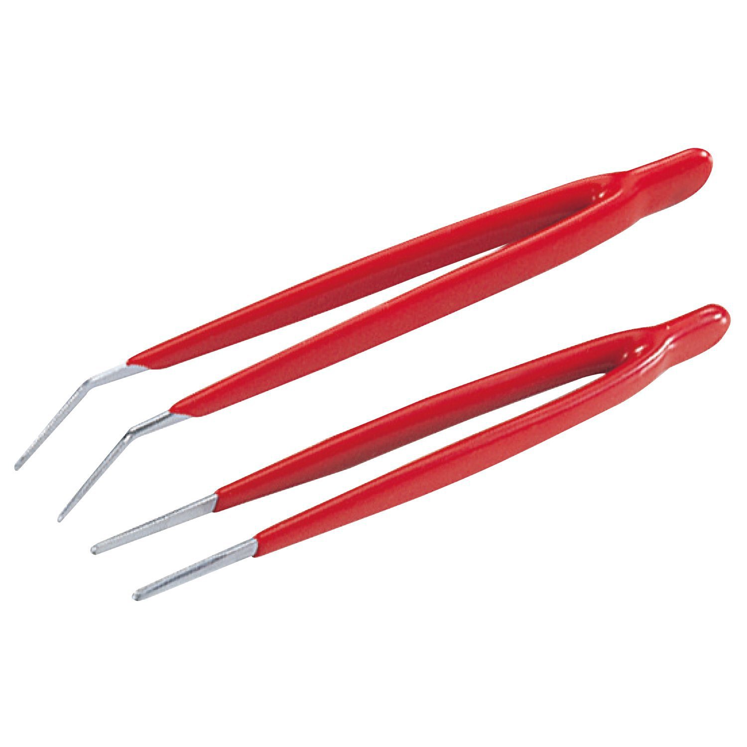台湾宝工908-T301绝缘型不锈钢镊子尖头/弯头镊子2支组145mm无磁
