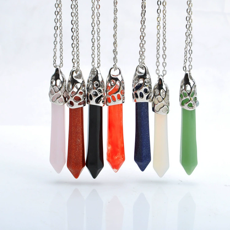 (Cross-border trading), S2262, multicoloured hexagonal pendant, necklace, sweater, accessory, with gem