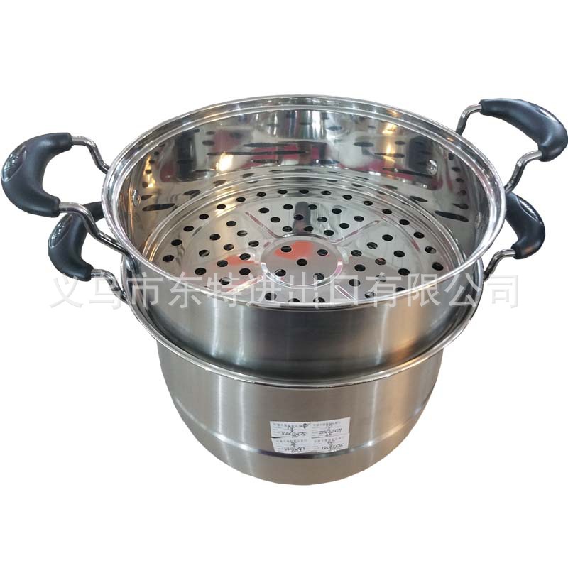 Factory direct sales of stainless steel steamer with combined lid and bottom, double-ear, multi-purpose household steamer drawer detail image 2