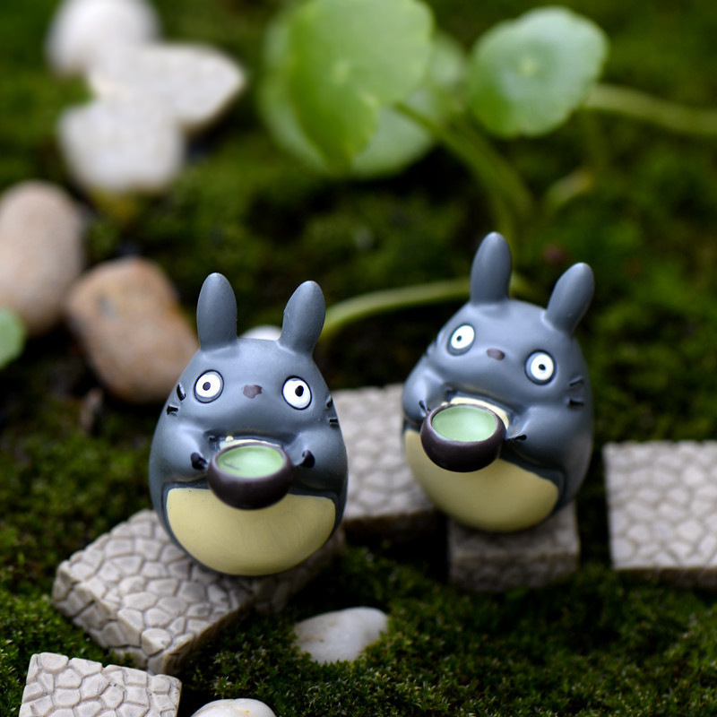 創意微景觀擺件 龍貓幹杯/捧碗龍貓 多肉植物拼盤裝飾DIY材料