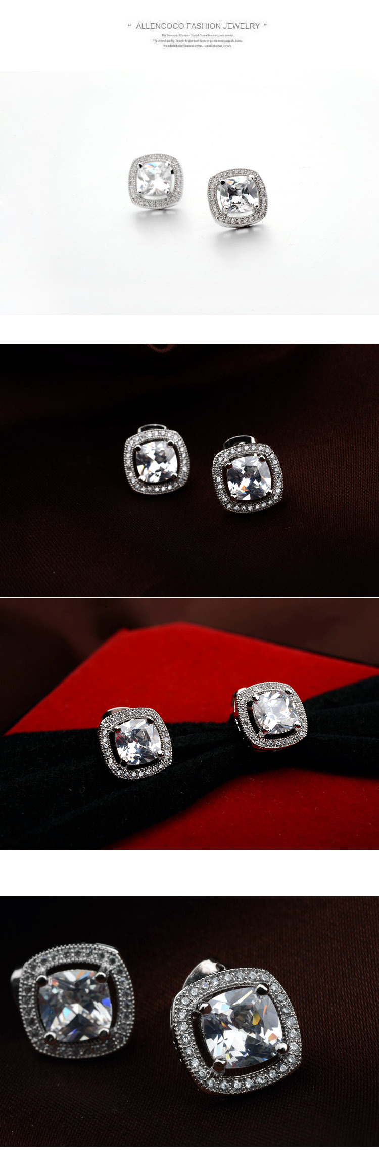 Korean Version Of Zircon Earrings Simple Fashion Studs Wholesale display picture 2