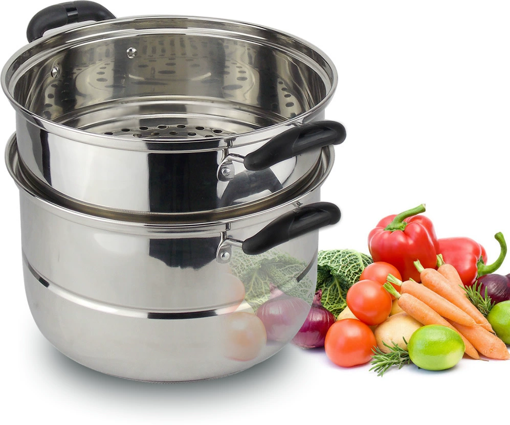 Electromagnetic multilayer steamer stainless steel, 3 floors, increased thickness