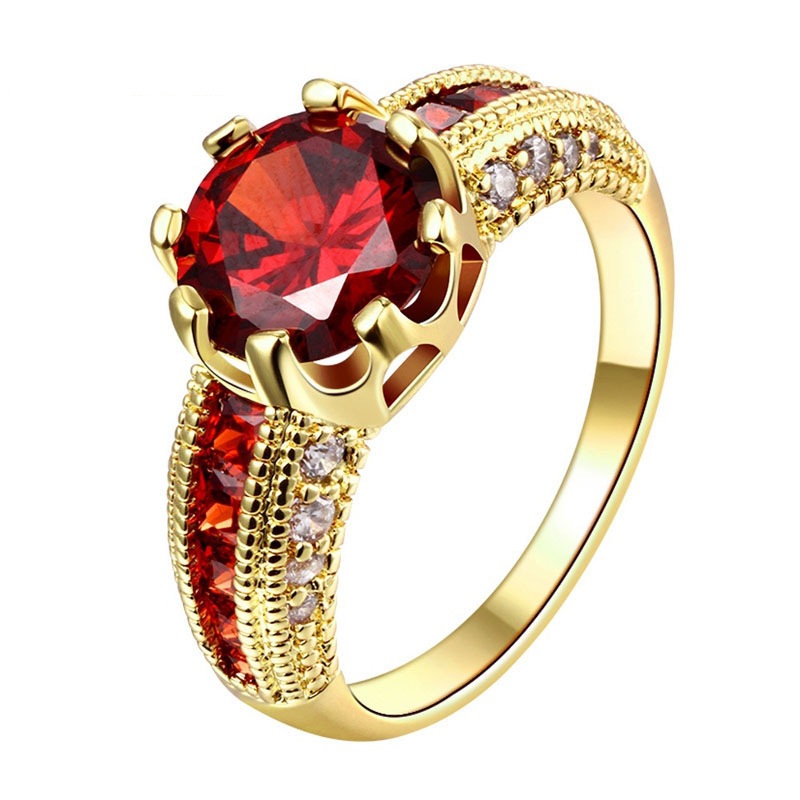 2021 Ruby Ring Diamond Rings Fashion Jewelry Zircon Couple Ring Rose