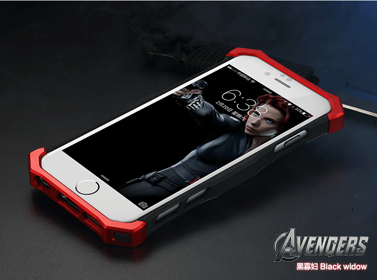 R-Just Avengers Superhero Aluminum Metal Case Cover with Shockproof Hard PC for Apple iPhone 6S Plus & iPhone 6S