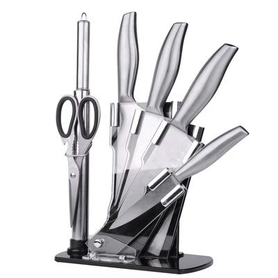 All stainless steel knives kitchen 7 sets Business gifts Kitchen knife Household knife holder High-grade set knife