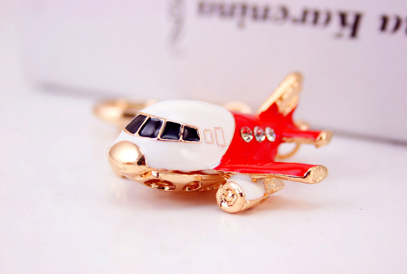 36g Weight Alloy, Metal Material Constellation Pattern Unisex Gender Coffee, Red, Blue, Black Color Korean Creative Cute Civil Aviation Small Aircraft Model Metal Keychain Wholesale 4