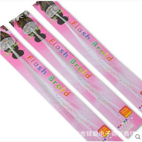 led luminous braid fiber hair clip colorful glitter hair dance bar props toys wholesale