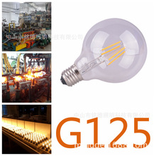 厂家LED灯丝灯ETL G125 4W 6W 8W 10W 12W LED批发复古乌丝灯泡
