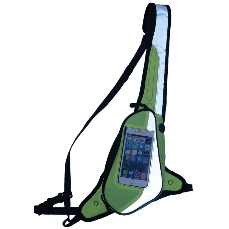 Customized new pattern outdoors fashion motion leisure time Climbing mobile phone zipper TPU One shoulder Neoprene Reflective Waist pack